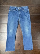 MIH ‘London’ mid blue bootcut jeans designer 29 waist 26 short length 10 petite