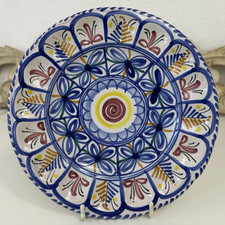 Vintage De La Cal Barreira Puente Spain Hand Painted Wall Hanging 7" Plate