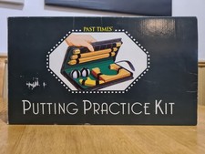 Vintage Past Times Golf Putting Practice Kit Retro Indoor Game Brass Wood Boxed