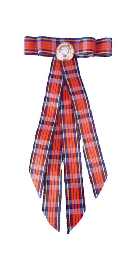 Women tartan ribbon bow - women, tie