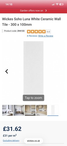 White ceramic wall tile - white, x