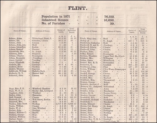 1873 flintshire the names of - flintshire.,