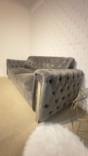 Plush velvet chesterfield sofa