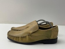 Taylor&Wright Men's Beige Leather Slip On Loafer Moccasin Shoes UK 9 EUR 43 B131