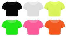 Girls Crop Tops Kids Plain