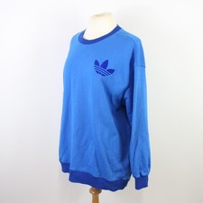 ADIDAS Originals Sweatshirt Adicolor 70s Bright Blue Pullover Jumper UK 12 - EHB