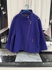 Ladies Purple Wool Coat Jacket By Butterfly By Matthew Williamson Size Uk 14