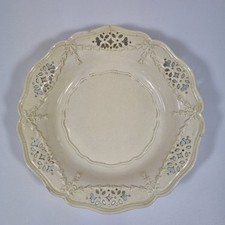 Antique 18thC Leeds Creamware Bowl Moulded & Pierced Decoration 19.7cm