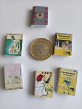 6 James bond 1st edition 1950s Classics. Handmade Miniature Books  1/12 Scale. 