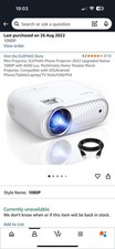 Elephas Mini Projector 1080P  Supported, 8500 Lux HDMI USB Remote