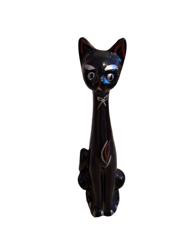 Black cat long - cat, neck
