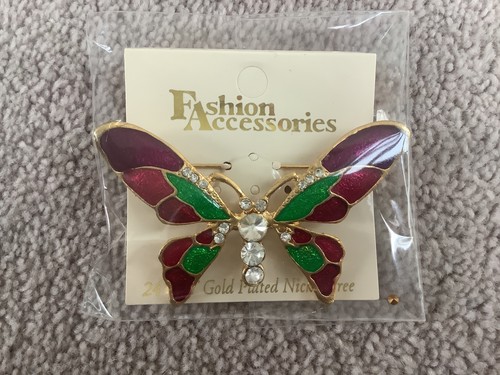Butterfly brooch krt - brooch, gold