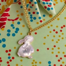 Pearl Bunny Pendant Necklace