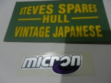 MOTORCYCLE DECALS, SMALL,  MICRON , exhaust sticker ,  FOIL TYPE ,72mm x 23mm 