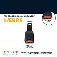 135mm Seat Belt Buckle Flat Plate  With Cut Out Universal Fit Car Van Truck