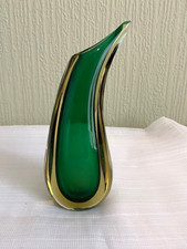 Murano / Venetian Sommerso Glass Vase Organic Teardrop Mid 20th Century 17 cm