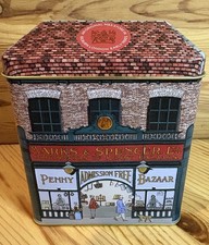 M&S Penny Bazaar House Shop Shaped Biscuit Tin Marks & Spencer Empty Tin 6”x5” 