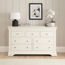 Wilmslow White Large Wide 3 over 4 Chest of Drawers-SLIGHT SECONDS - WLM07-F364