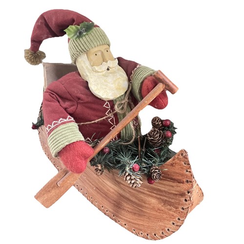 Vintage santa claus canoe - vintage,