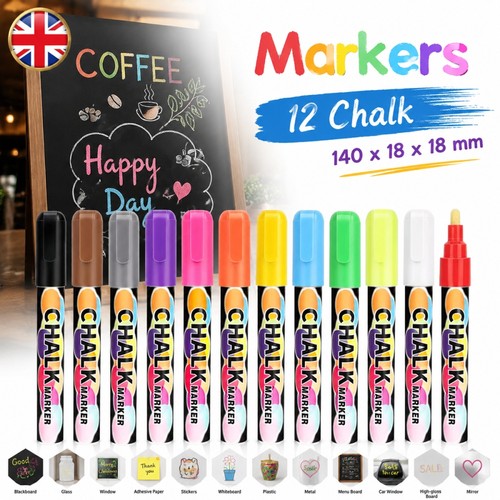 Liquid chalk markers pens - 12,
