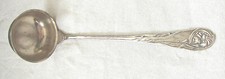 Fraget Polish art nouveau silver plated massive Ladle, signed.
