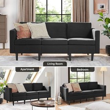 3 Seater Modern Fabric Sofa Couch with Solid Construction, Upholstered Sofa
