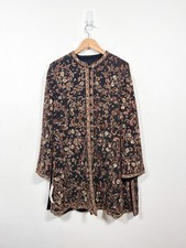 Caroline Charles Jacket Womens 18 Back Silk Amber Beaded Tunic Evening Occasion