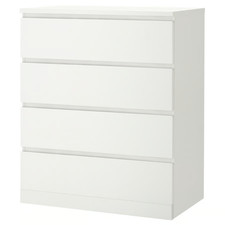 IKEA MALM Chest of 4 Drawers Bedroom Dresser Clothes Storage Modern Furniture