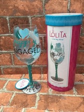 Lolita Happily Engaged Wine Glass