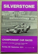 SILVERSTONE 8 Sep 1974 BARC CHAMPIONSHIP CAR RACES Official Programme
