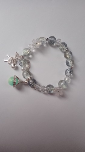 Clear beaded bracelet - beaded, with