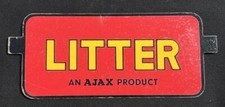 AJAX LITTER BIN RUBBISH VINTAGE GARAGE FORECOURT SHOWROOM WORKSHOP TIN SIGN
