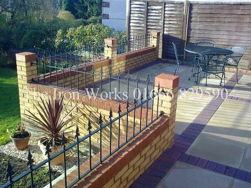 Wrought iron metal fencing - metal,