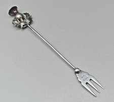 Sterling Silver Pickle Fork Scottish Thistle Stone by Adie & Lovekin Ltd 1913