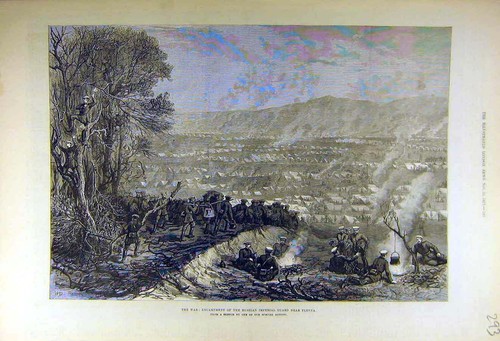 Original old antique print - old,