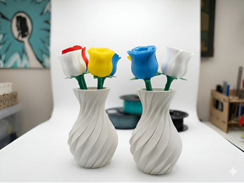 Roses stems vase decorative - roses, &