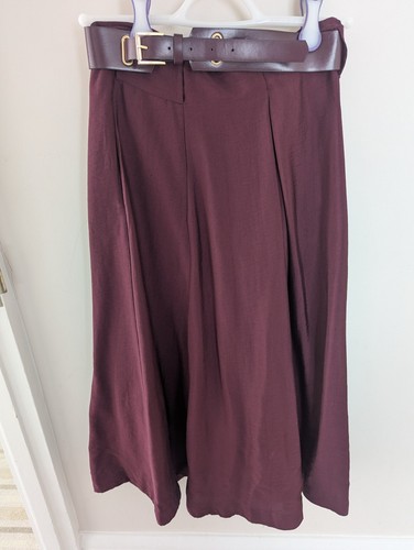 Zara burgundy skirt with belt - burgundy,