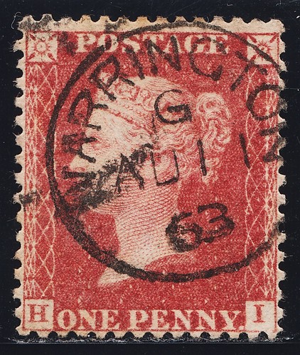 1861 penny red spec - red,
