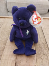 TY Beanie Babies Princess Bear - Purple 1997 No Spaces New