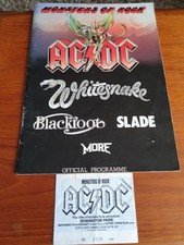 AC/DC 1981 Monsters Of Rock Programme & Ticket