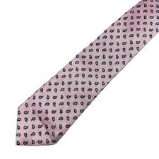 Guthrie And Valentine Mens Vintage Tie Pink Pailsey MOD Indie Weller Pure Silk