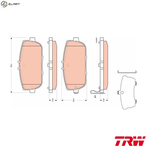 Brake pad set disc - brake,
