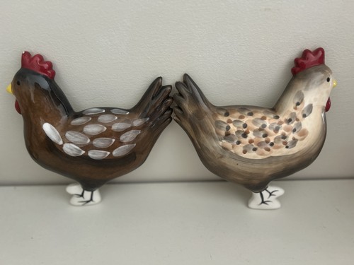 Pair ceramic chicken - ceramic, wall