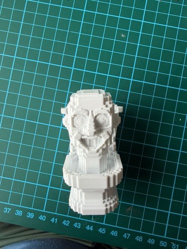 Printed human head in - human,
