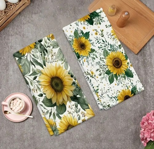 2pcs sunflowers tea kitchen - sunflowers,