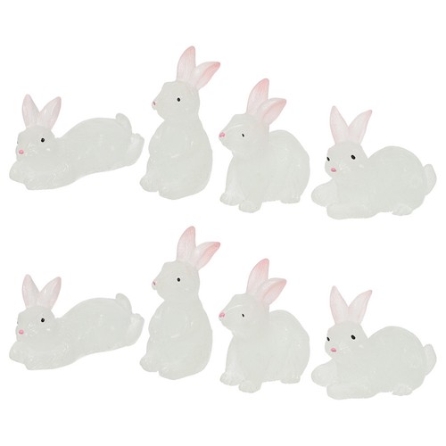 Ivory resin glow dark bunny - resin, in