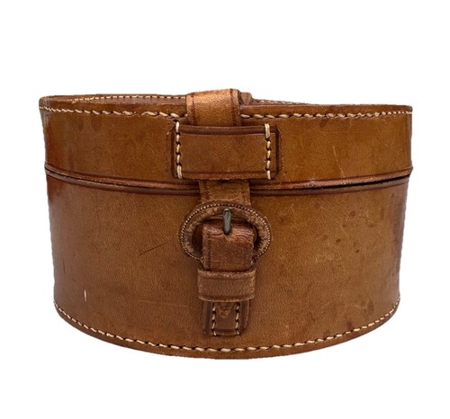 Vintage brown leather hat - vintage,