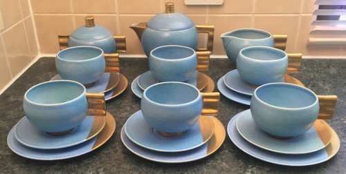 Art deco blue gold - deco,