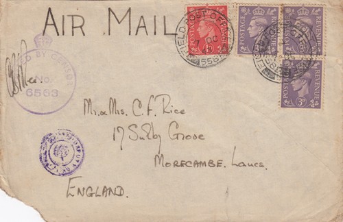 1943 air mail - 1943:, post