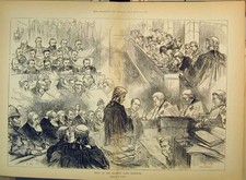 Original Old Antique Print